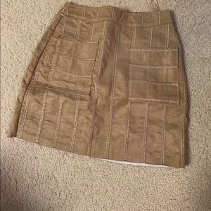 Suede stitched skirt